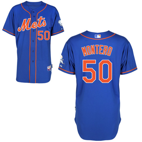 Rafael Montero #50 MLB Jersey-New York Mets Men's Authentic Alternate Blue Home Cool Base Baseball Jersey
